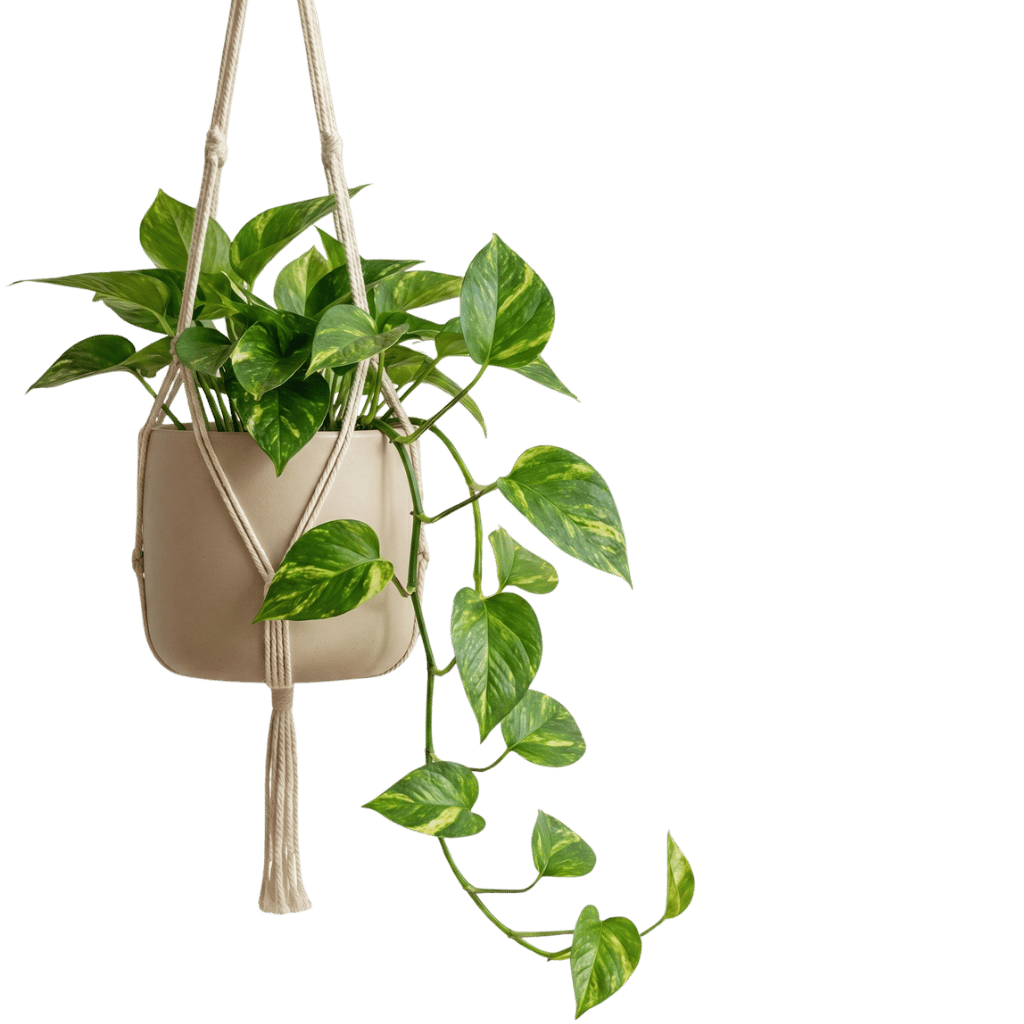 pothos in hanging pot